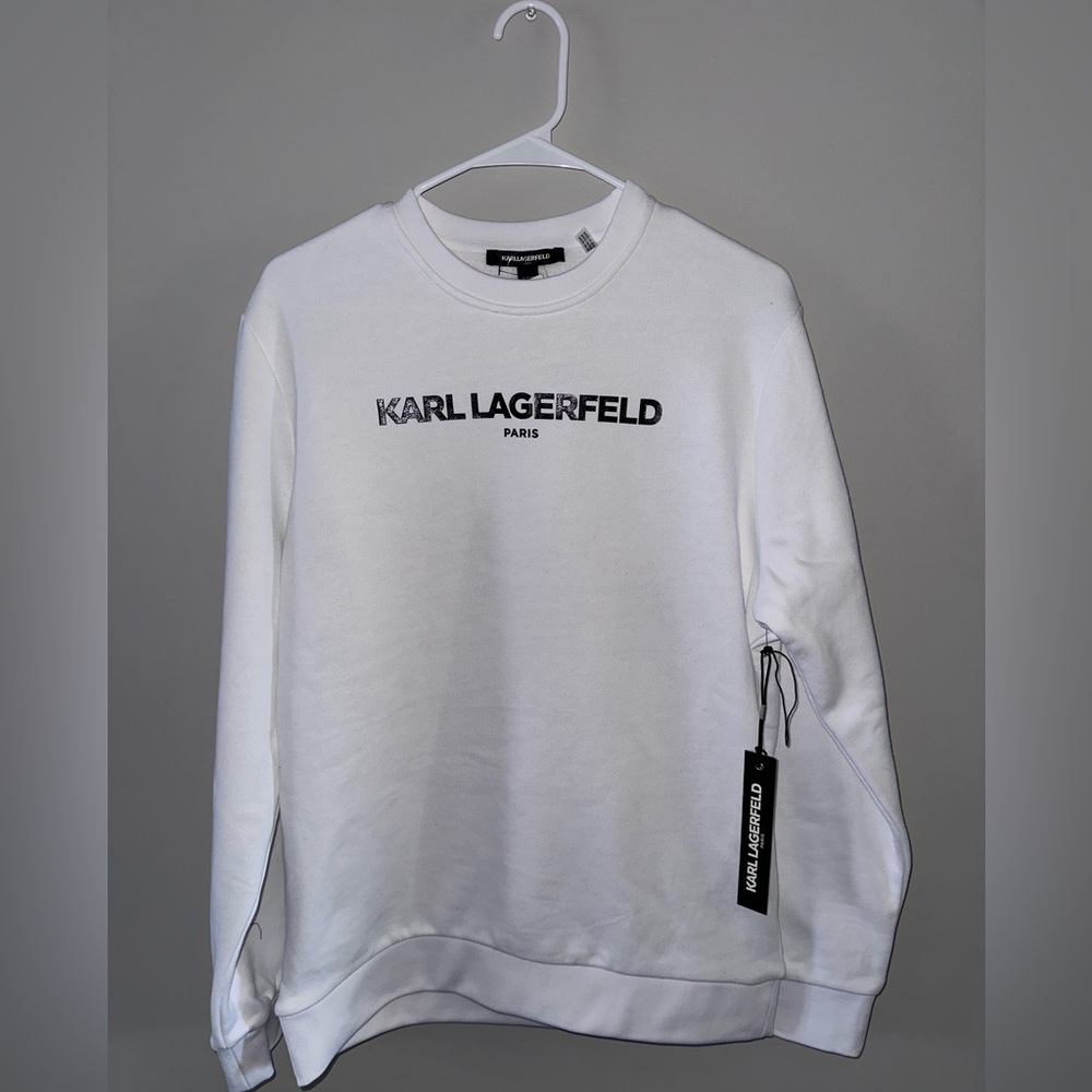 Karl Lagerfeld Paris Mens White Sweater